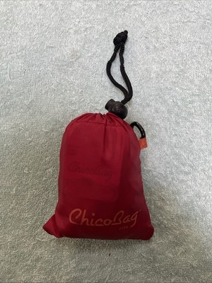 Chico Bag Vita Nylon  Red Carry Bag With 2 Straps  & Clip New With Tags