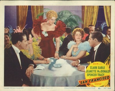San Francisco ORIGINAL US Lobby Card Janette MacDonald Clark Gable 1948RR
