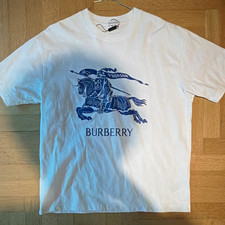 Burberry Herren T-Shirt Gr. L Weiß/Blau Logo...