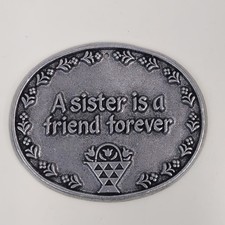 Sister Gift Metal Wall Plaque A Sister Is A Friend Forever Home Decor Sign Oval