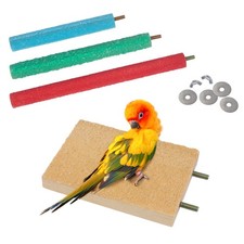 Bird Perches for Conure Stand Natural Wood Platform Bird Nail Trimming Perch Paw