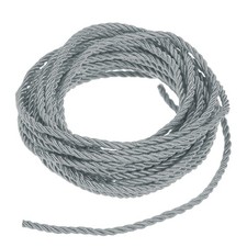 5 Yards Soft Twisted Rope Trim, 3mm Silver Gray Polyester Cord for DIY Craft