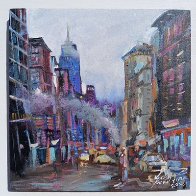 New York   Original Ölbild auf Malplatte | Bernhard Gerner 30x30 cm