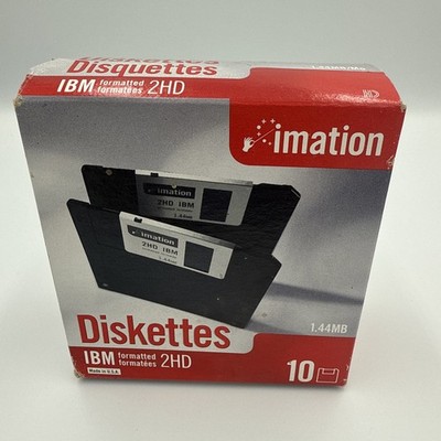 VTG Imation 3.5'' Floppy Disks Diskettes 10 Pack IBM Formatted 1.44MB 2HD NOS