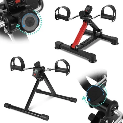 EIKUAVONS Mini Heimtrainer LCD Arm und Beintrainer Pedaltrainer Trimmrad Mini-Fahrrad Bike