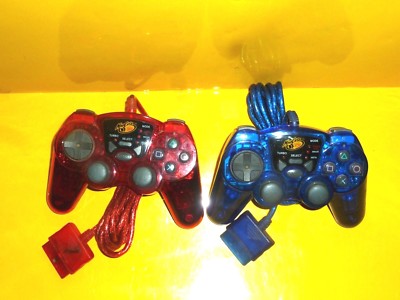 2 Mad Catz Dual Force 2 Pro Playstation 2 PS2 Controller - Red & Blue Very Rare 