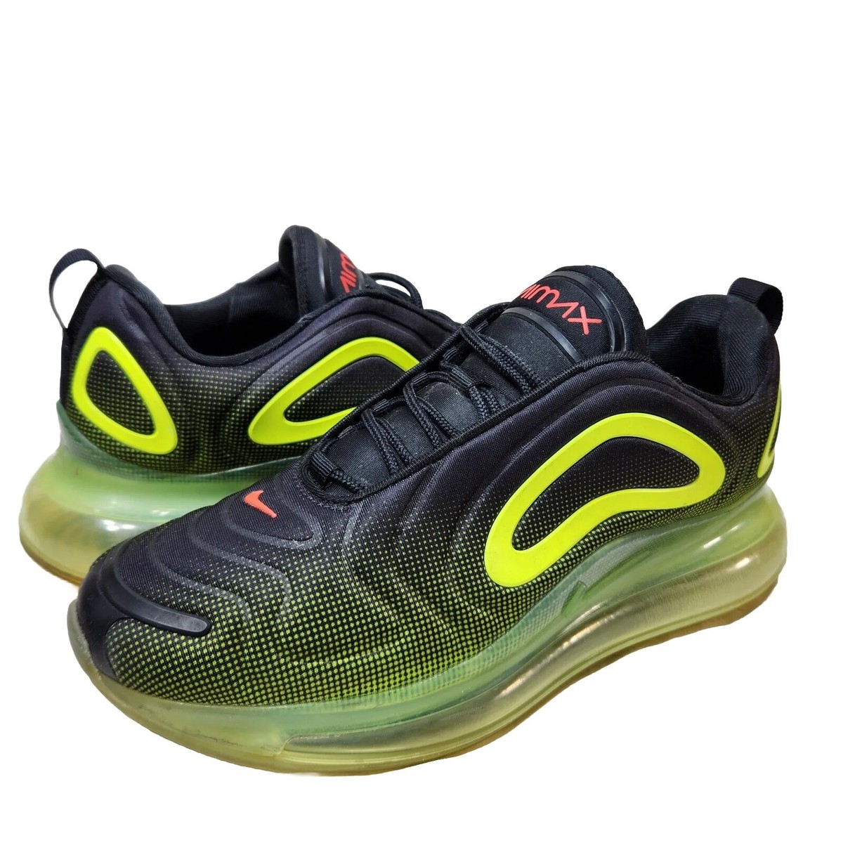 NIKE Air Max 720 NEON COLLECTION Sz 9.5 Retro Future Black/Volt