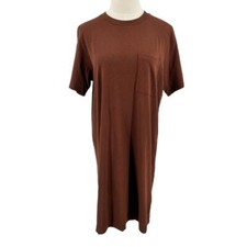 Everlane Womens Organic Cotton Weekend Pocket Tee Dark Brown Dress Size M Medium