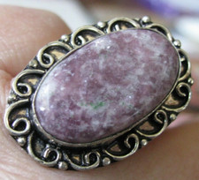 Rhodochrosite 925 Sterling Silver Ring ESTIMATED SIZE 9