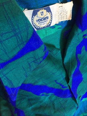 トップス 60s L IOLANI Abstract Aloha Shirt Vintage 60s Iolani Hawaiian Textured Shirt - Sz L - Surf