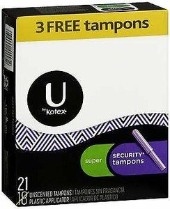 U By Kotex Security Tampons Super Absorbency Unscented 18 Ct Pack Of 5 Ebay