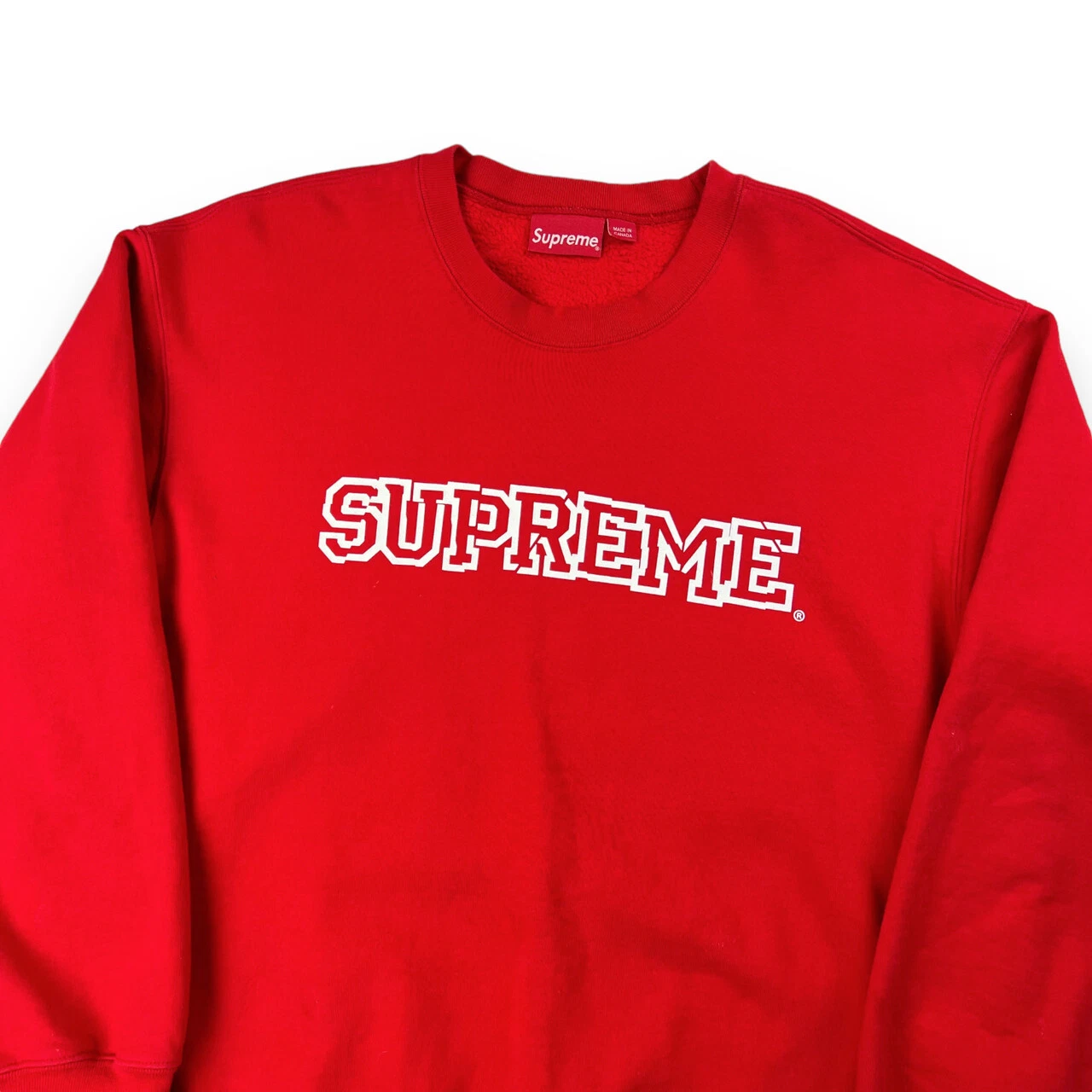 Sweat rouge logo brisé suprême