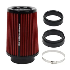 LokoCar 3" 3.5" 4" Inlet Cold Air Intake Air Filter Red Universal 9.4" Tall 1PC