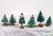 6 Nicole Carnival of Crafts Ornaments Mini Christmas Trees About 1.5 inch Tall