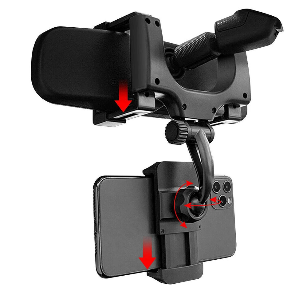 Universal 360 Rotation Car Rear View Mirror Mount Stand GPS Cell Phone Holder US - Image 4 of 4