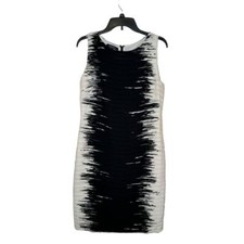 Lafayette 148 Women Dress Silk Sheath Sleeveless Lined Fray Trim Layer Black 8