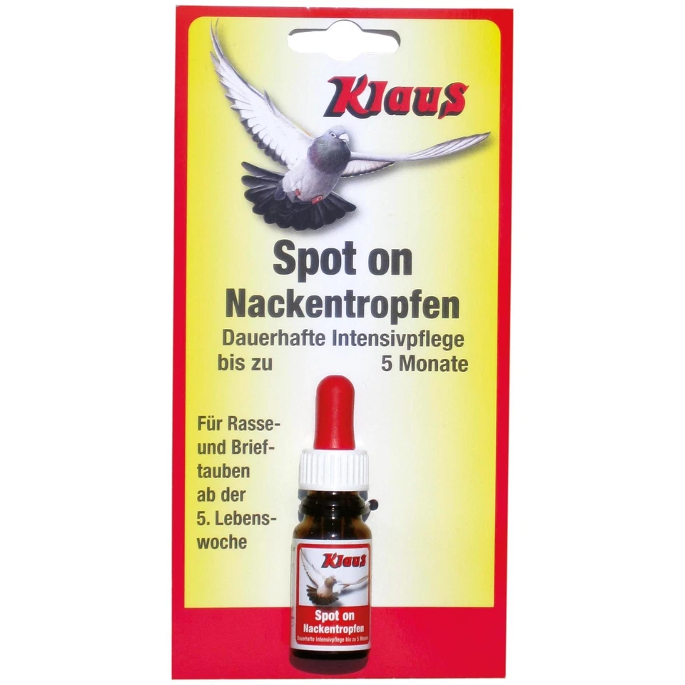 KLAUS GRITSTEINWERK GMBH Klaus Spot-On Nackentropfen 10 ml für Tauben und Geflügel