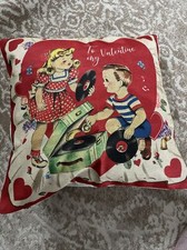 Valentines Day Decorations Pillow Cover 18x18 Vintage Style Washable Adorable 