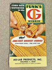 VINTAGE 1958 Funk's G Hybrids Seed Corn Farming Data Notebook Advertising Book