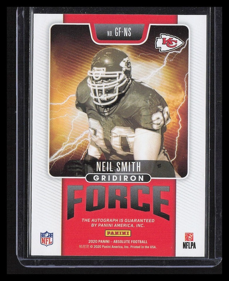 NEIL SMITH 2020 Panini Absolute Gridiron Force Autograph 13/49 KC ...