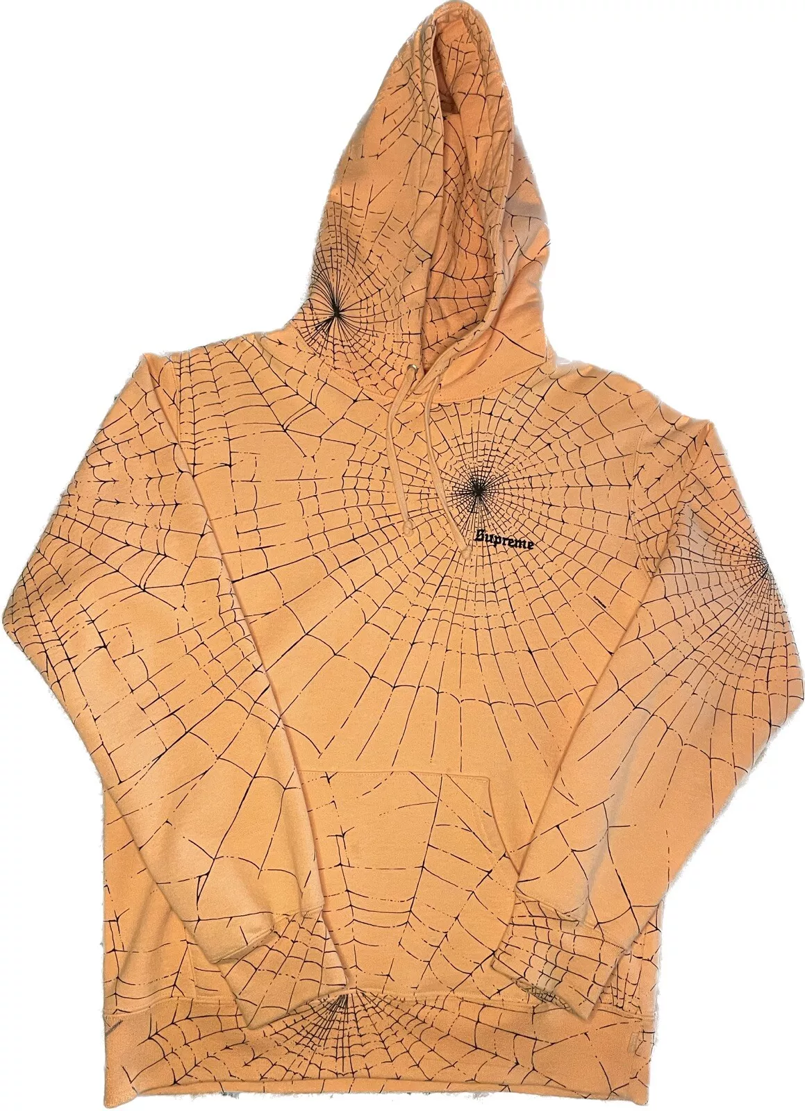 ?Supreme Sweat à Capuche Toile d'Araignée Pêche Taille Homme L Large?