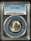 1945-S  25C Washington Quarter Dollar PCGS MS65   80477757