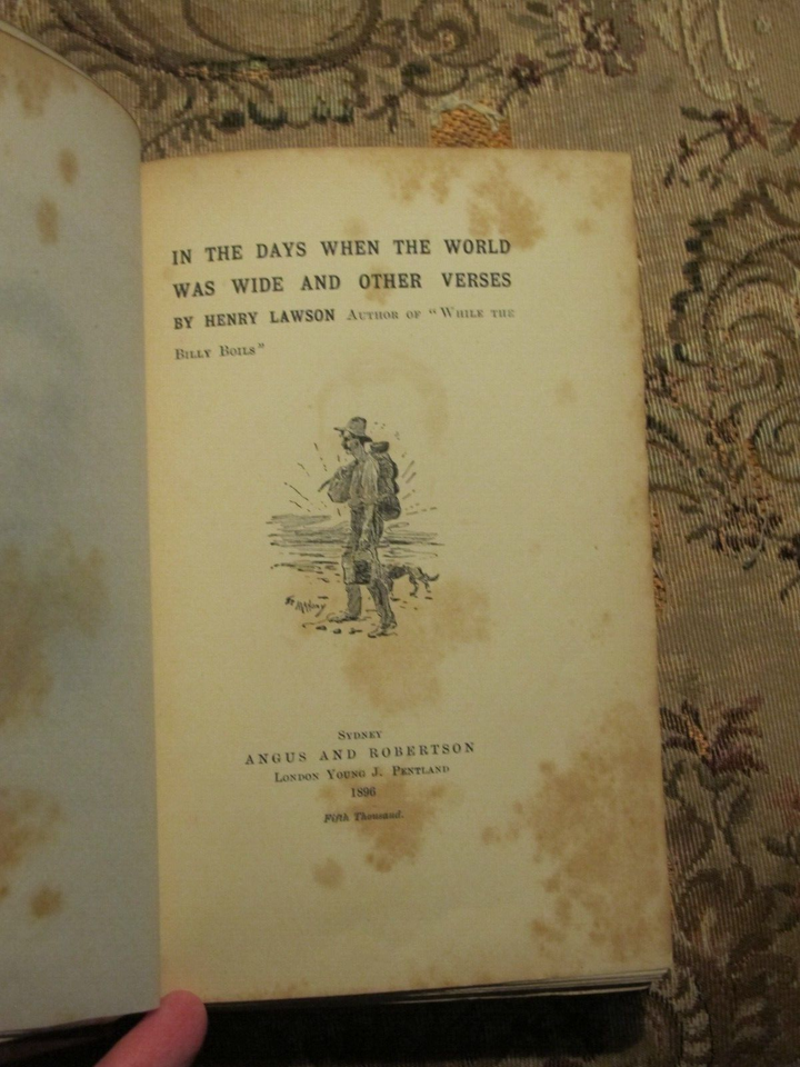 In the Days When the World Was Wide Henry Lawson Rare Vintage 1896