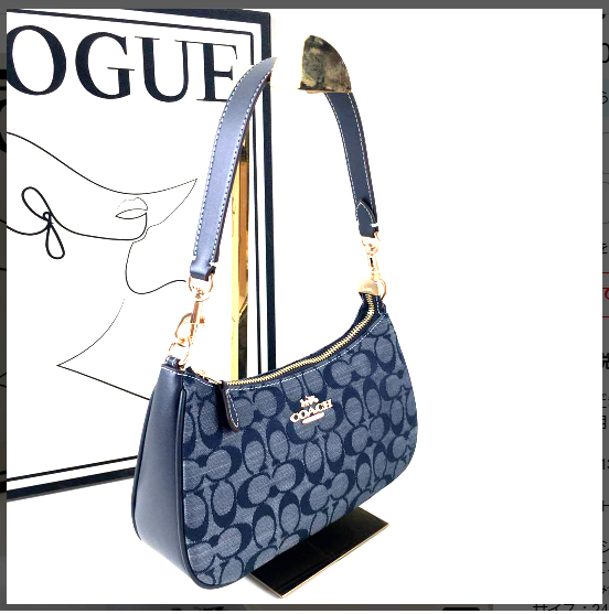 COACH Chambray One-Shoulder Bag Signature CH139 Sky Blue for