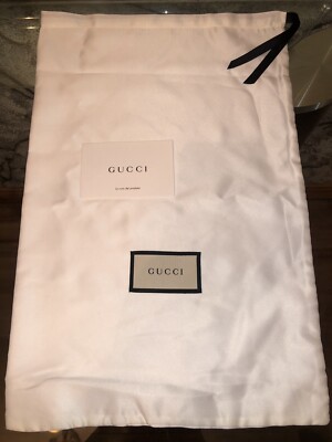 NEW Authentic GUCCI Logo Satin Shoe Dust Storage Bags 17