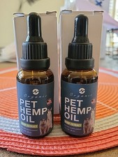 Pet Hemp Oil Stress Anxiety Relief for Dogs Cats 1 Oz Supplement Lot Of 2