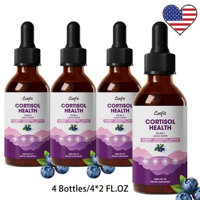 4X Cortisol Supplements for Women & Men, Cortisol Detox Manager Reducer 60ml