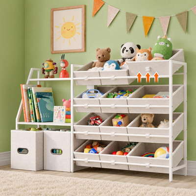 CODACE Kids Toy Storage Organizer - Toy Storage Shelf for Toddlers with 12 Remov
