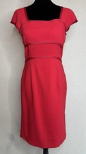 ESCADA Sheath Dress Ruby Red Cap Sleeves Elegant Cocktail Sz 36 / 6 Excellent