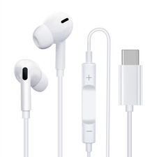 For Apple iPhone 17 Air 16 Pro 15 Type C Wired Bass Earphones In Ear Headphones