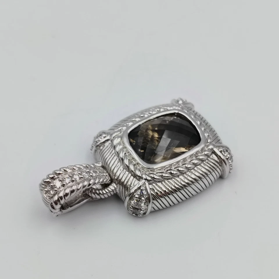 QVC Judith Ripka Plata de Ley 925 Cuarzo Ahumado y Circonita Circonita Foto 4 de 4