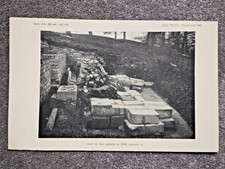 Ansicht von Chesters, Northumberland: Latrine 1886 - antiker Druck - 1930