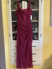 Nwt Alex Evenings Formal Dress Size 6 Raspberry Style No. 133026 Sparkly Long