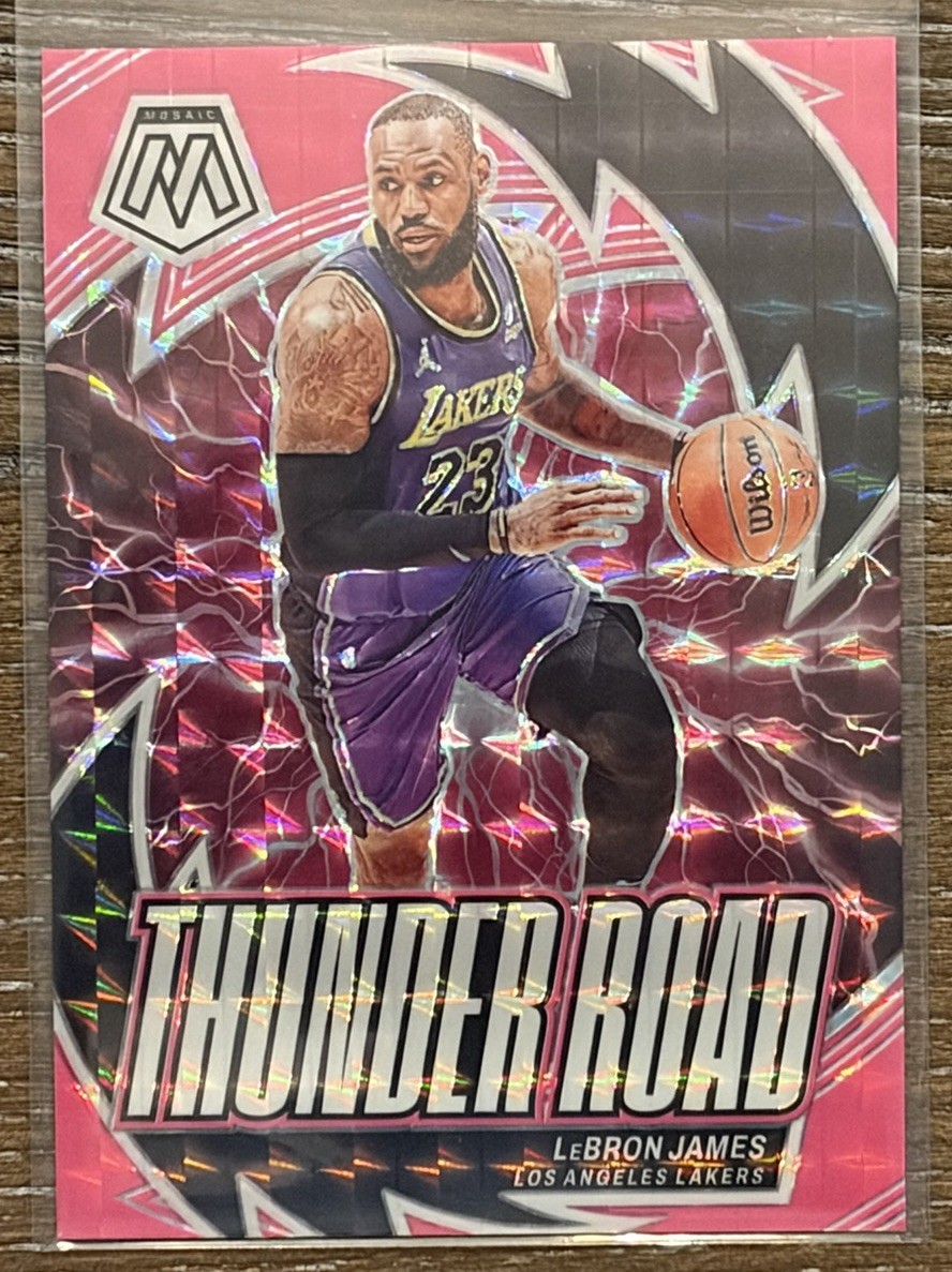 2023 Mosaic Lebron James - Thunder Road - Pink Flourescent - 1/10 - #9 - Lakers