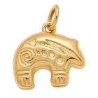 Navajo Native American Bear Pendant Charm 18K Gold Plated Southwestern Jewelry