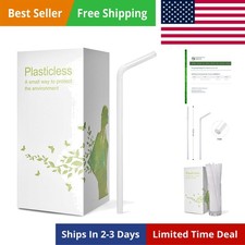 200 Count 100 Plant-Based Compostable 10.25 in Long PLA Straws-Plasticless B...