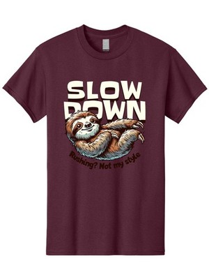 Slow-Down Mens Graphic Tee,100% Cotton,Casual Summer Wear