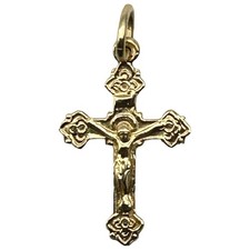 14k Yellow Gold Baby/Child Crucifix Cross Pendant
