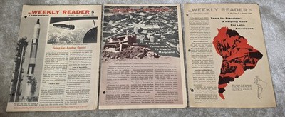 Lot 3 Vtg MY WEEKLY READER 1966 Vol 45 Issue 1 5 12 Politics Space Travel News