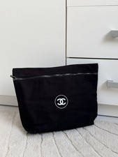 CHANEL BEAUTE Cotton Black Cosmetics Makeup Bag Size 30/25 Cm