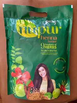 2.2 lb (1000 g or 1 kg) Nupur Henna Goodness of 9 Herbs Silky & Shiny Hair