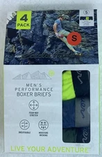 EDDIE BAUER 4 Pack Men's Performance Boxer Briefs Men Size Small