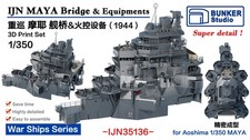 BUNKER IJN35136 1/350 IJN MAYA Bridge & Equipments (1944) Set di stampa 3D per Aoshima