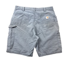 Carhartt Men 38 36 Gray Canvas Carpenter Short 10" Utility Workwear Distressed