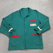 VINTAGE französische Jacke Erwachsene Medium grün Arbeitskleidung Hausarbeit ...