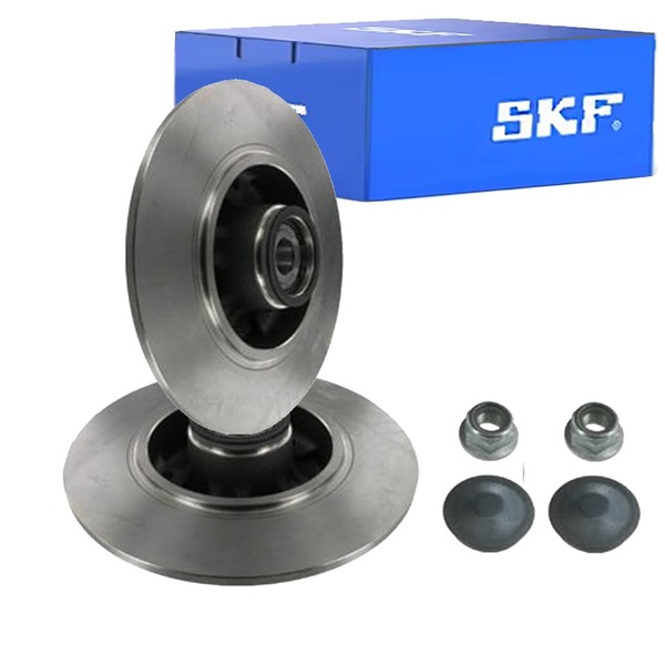 2X SKF Bremsscheiben 260Mm 55Mm Voll Hinten Passend FÜR Renault Fluence Megane-image